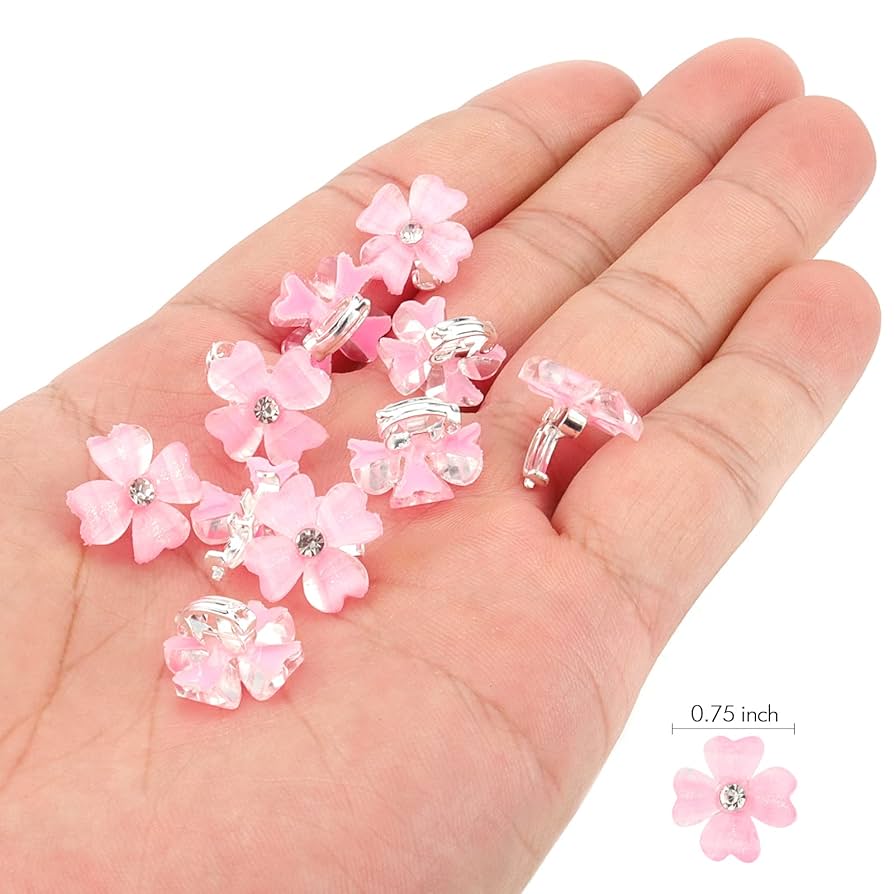 Amazon.co.jp: YISSION ミニピンクフラワーヘアクリップ ライン